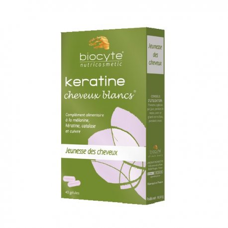 Keratine Cheveux Blancs Biocyte Jeunesse des cheveux - 40 gélules