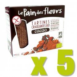 Lot de 5 x Pain des Fleurs Cacao 150g - Tartines craquantes Bio Cacao