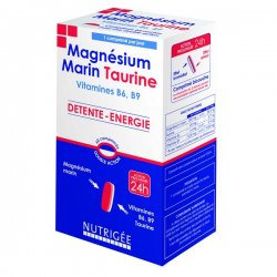 MAGNESIUM MARIN TAURINE NUTRIGEE - B6 B9 et taurine avec effet retard 24h - 60 cps