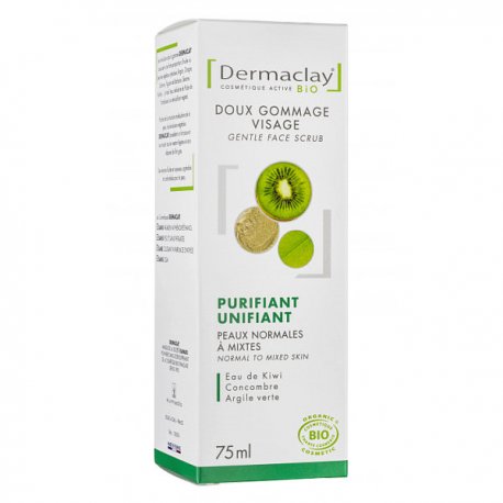 Doux gommage purifiant unifiant visage bio Dermaclay 75ml