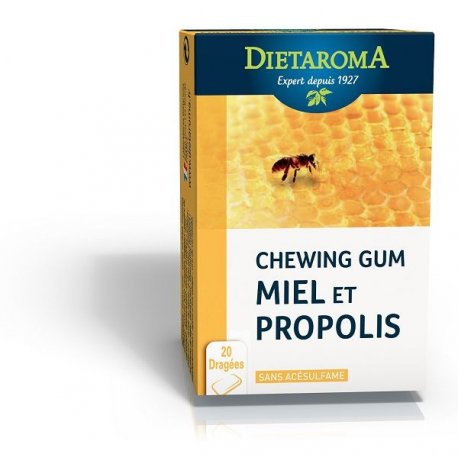 DIETORAMA - CHEWING-GUM MIEL ET PROPOLIS SANS ACESULFAME